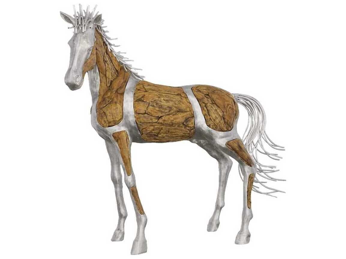 Phillips Collection Silver Brown Standing Mustang Horse Woodland Sculpture