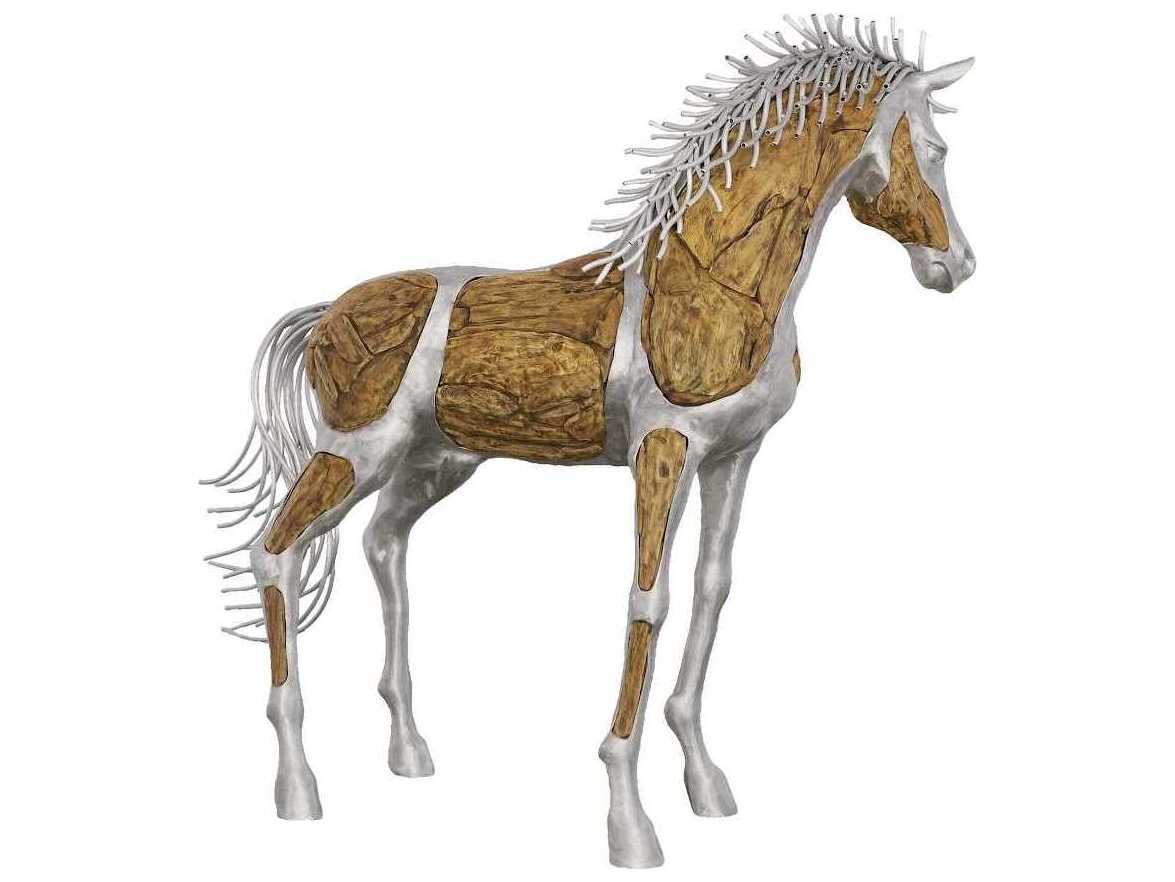 Phillips Collection Silver Brown Standing Mustang Horse Woodland Sculpture