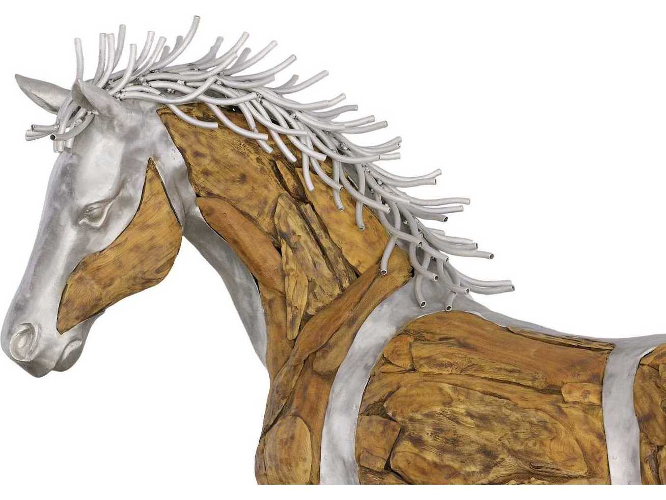 Phillips Collection Silver Brown Standing Mustang Horse Woodland Sculpture