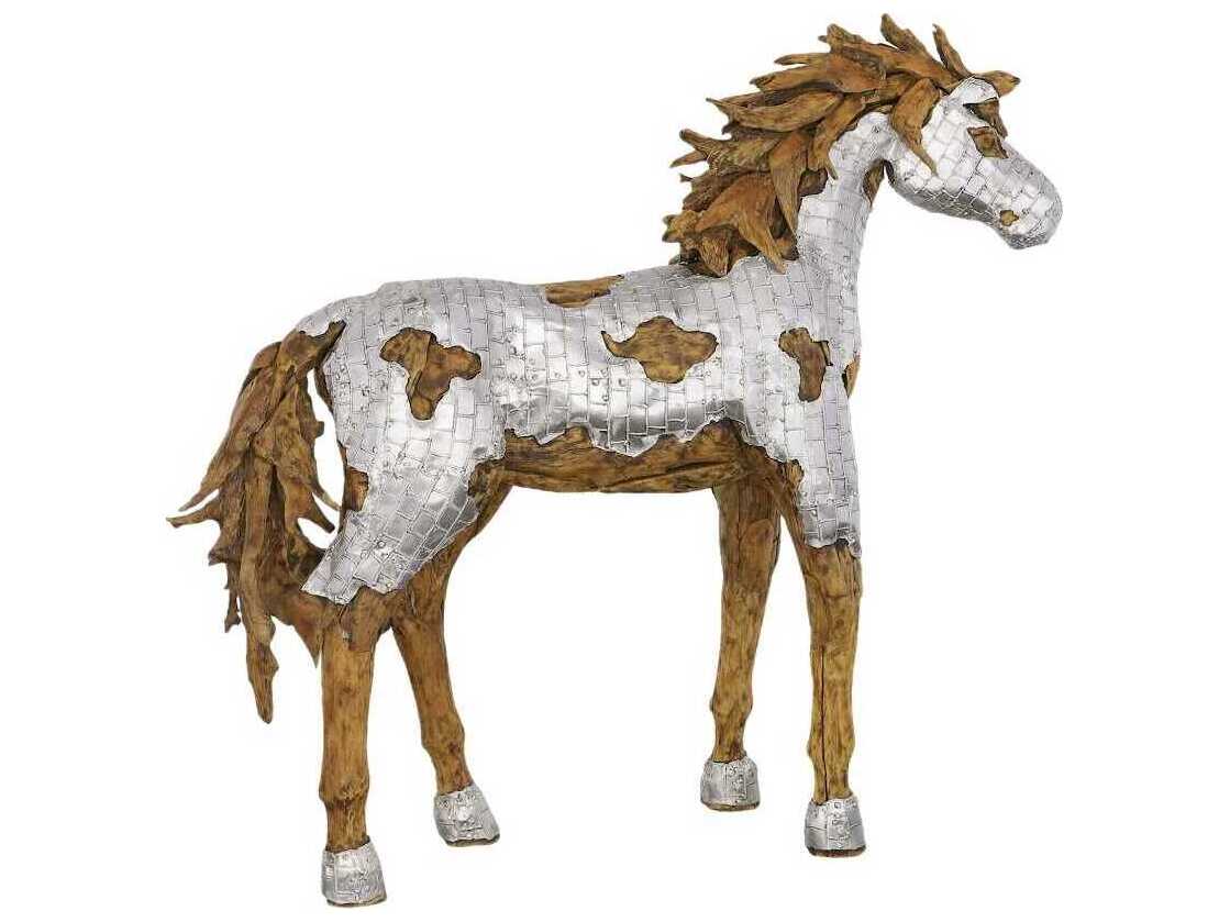 Phillips Collection Silver Brown Walking Mustang Horse Woodland Sculpture