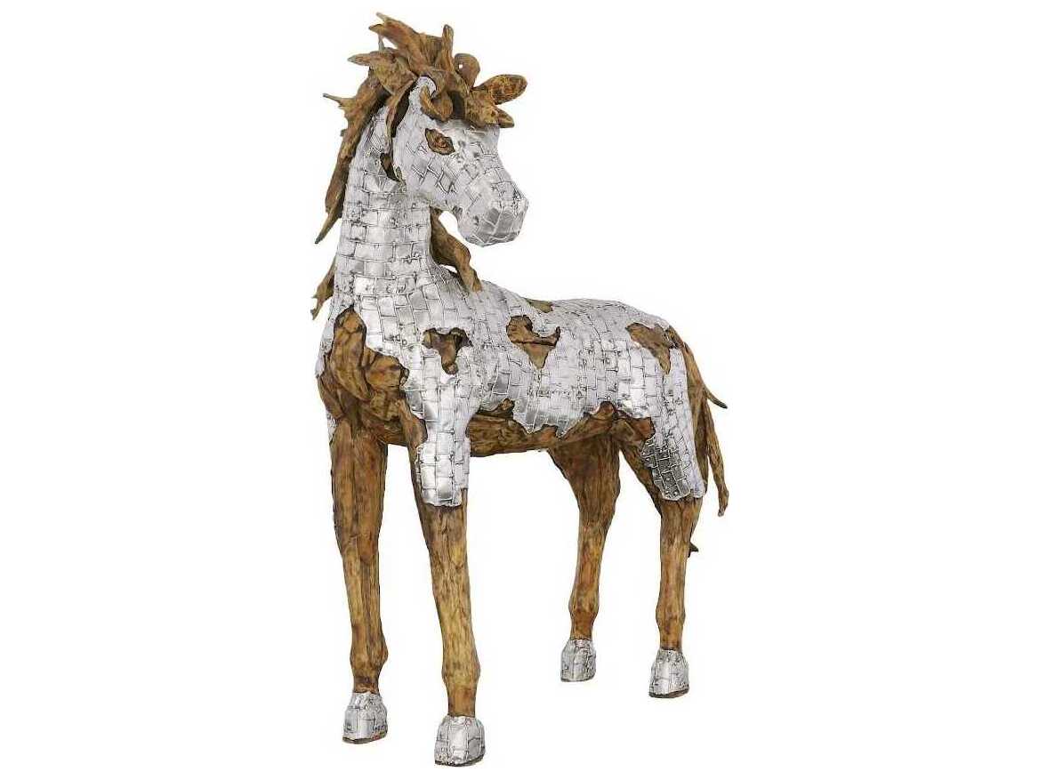 Phillips Collection Silver Brown Standing Mustang Horse Woodland Sculpture