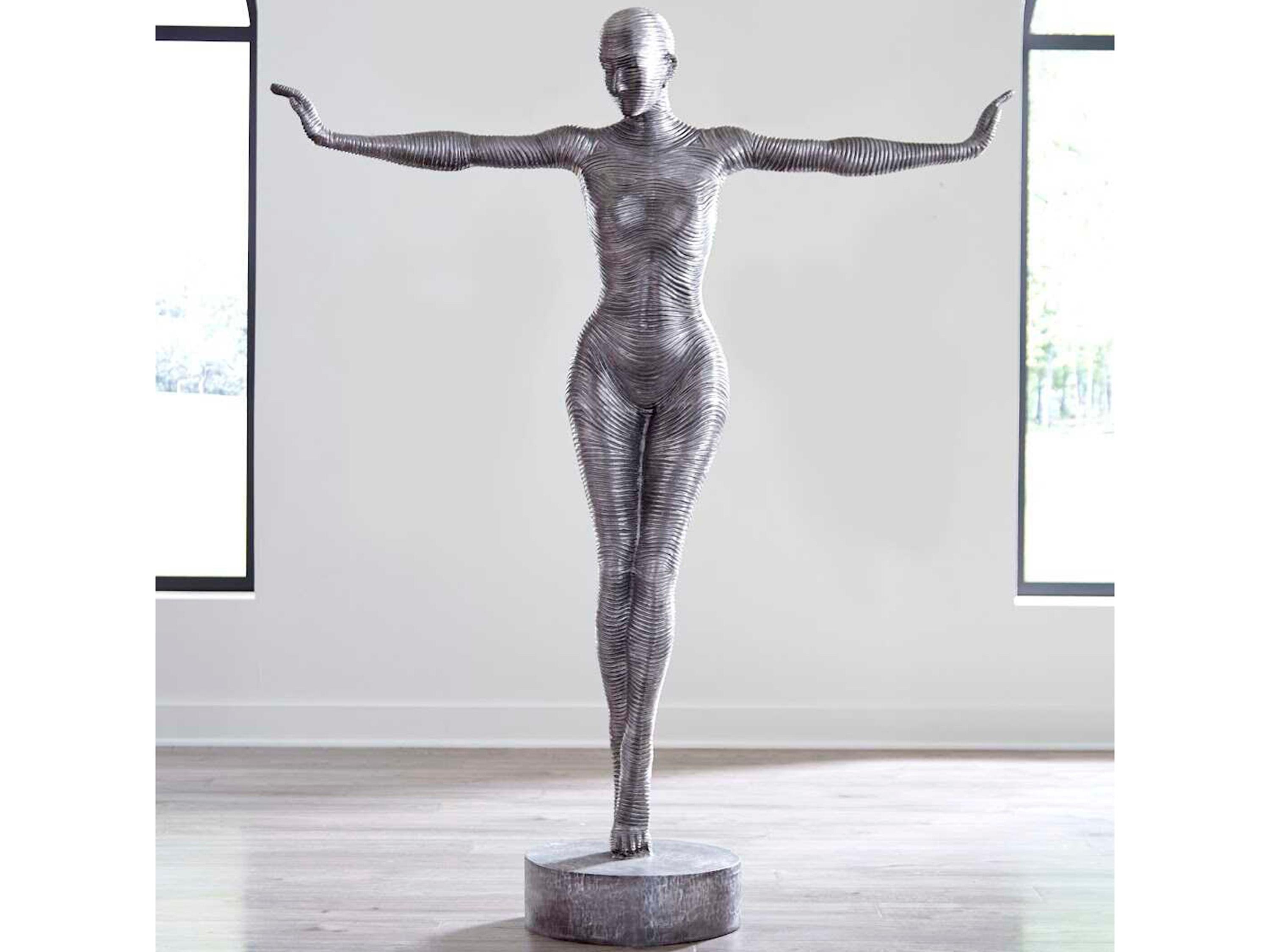 Phillips Collection Silver Outstretched Arms Standing Sculpture