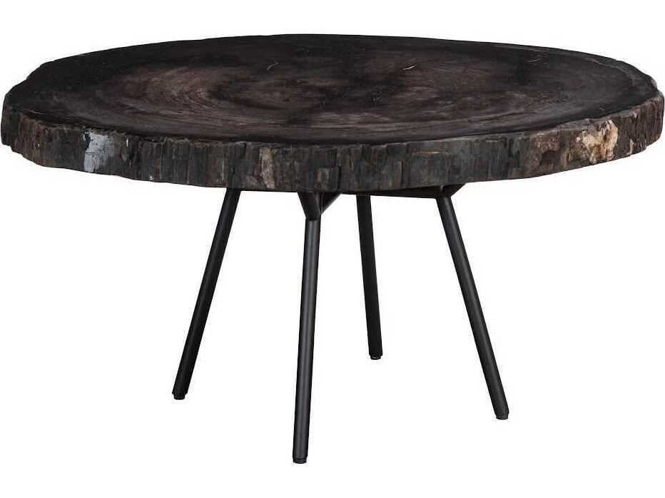 Phillips Collection Elements Petrified Wood Black Gray Coffee Table