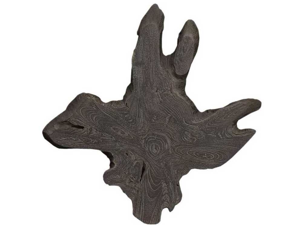 Phillips Collection Freeform Dark Gray Teak Wall Slice