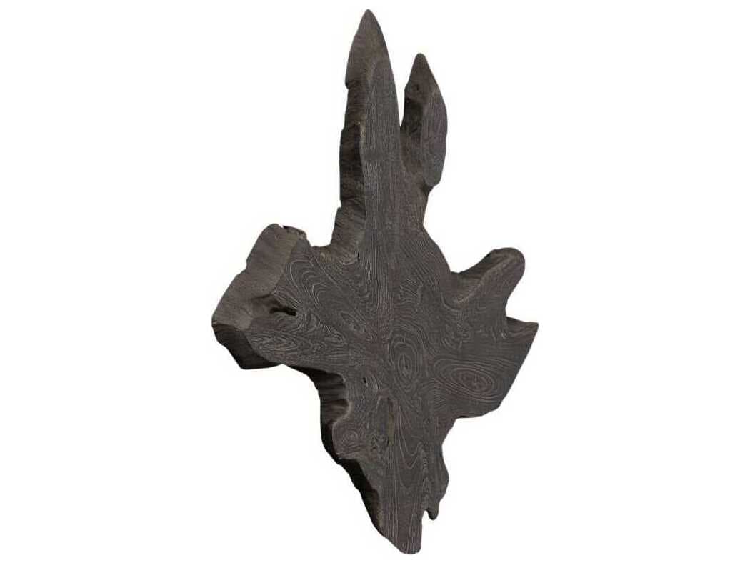 Phillips Collection Freeform Dark Gray Teak Wall Slice