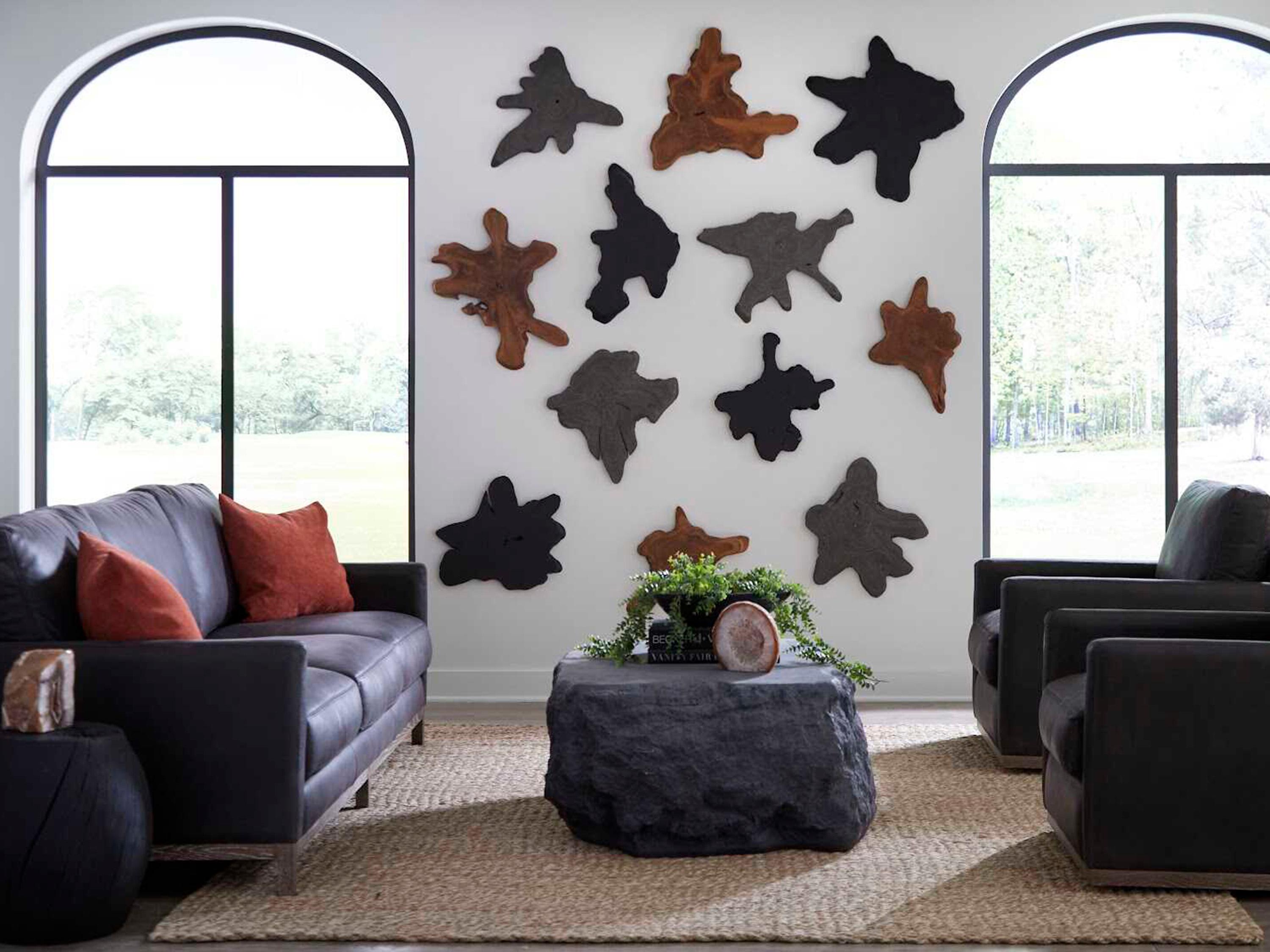 Phillips Collection Freeform Black Teak Wall Slice