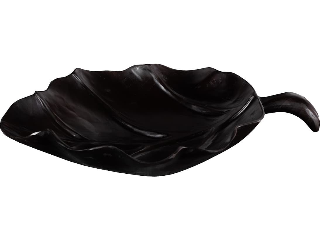 Phillips Collection Black Natural Decorative Leaf Bowl