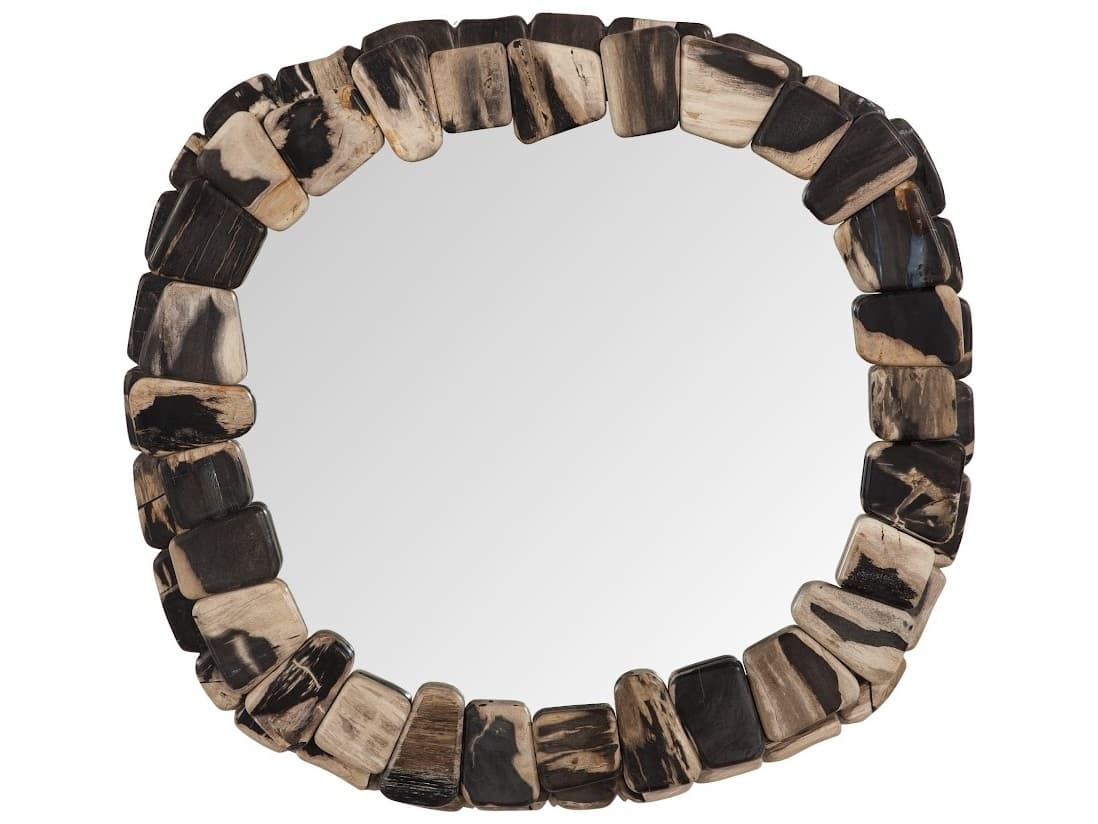 Phillips Collection Beige Black Wall Mirror Round