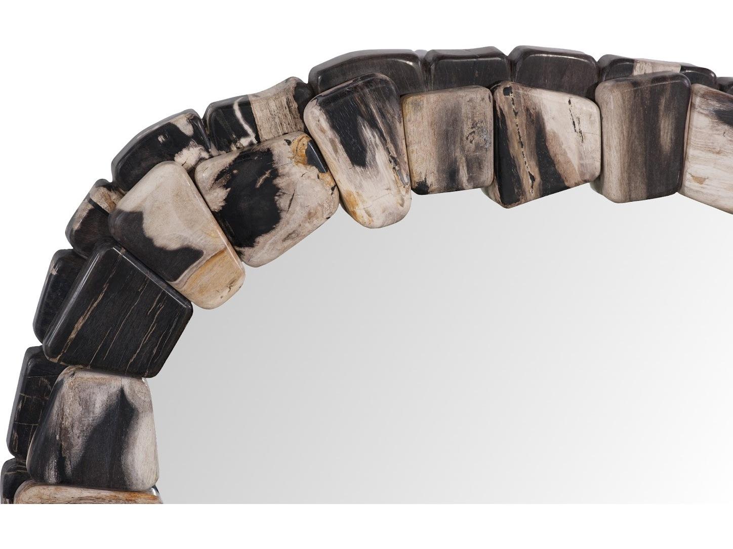 Phillips Collection Beige Black Wall Mirror Round