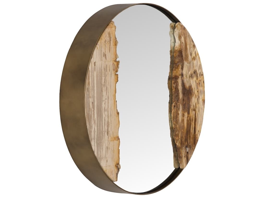 Phillips Collection Beige Black Brown Wall Mirror Round