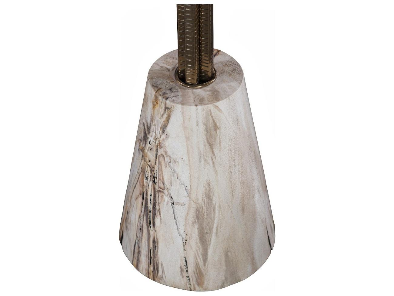 Phillips Collection Round Stone Beige Black Brown Off White End Table