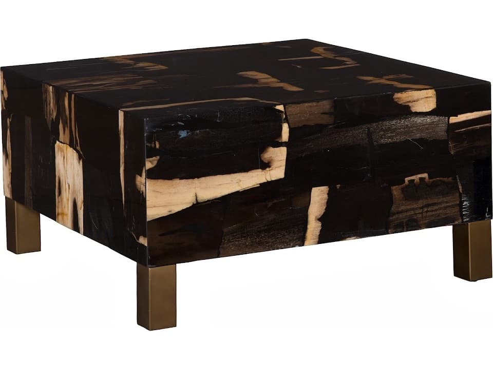 Phillips Collection Rectangular Wood Black Brown Coffee Table