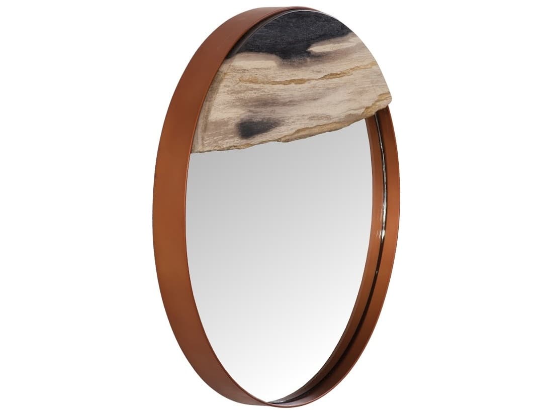 Phillips Collection Beige Black Brown Wall Mirror Round