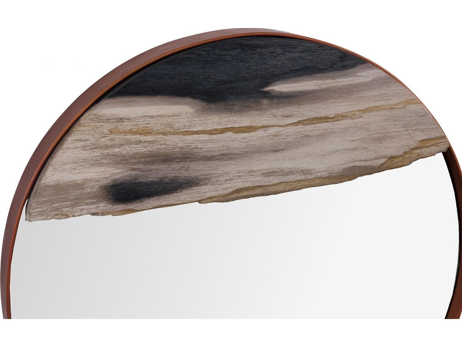 Phillips Collection Beige Black Brown Wall Mirror Round