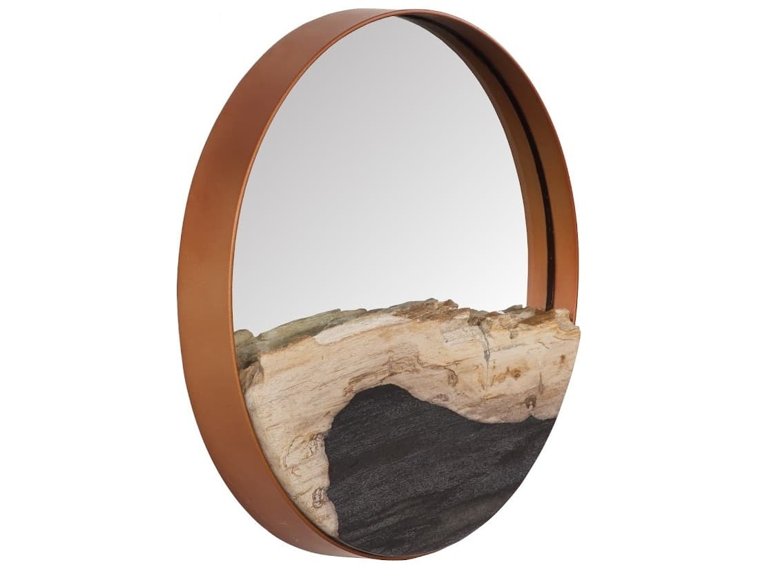 Phillips Collection Beige Black Brown Wall Mirror Round