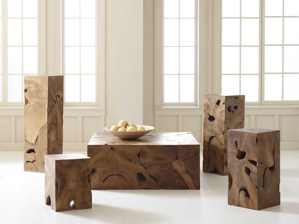 Phillips Collection Natural Brown Accent Stool