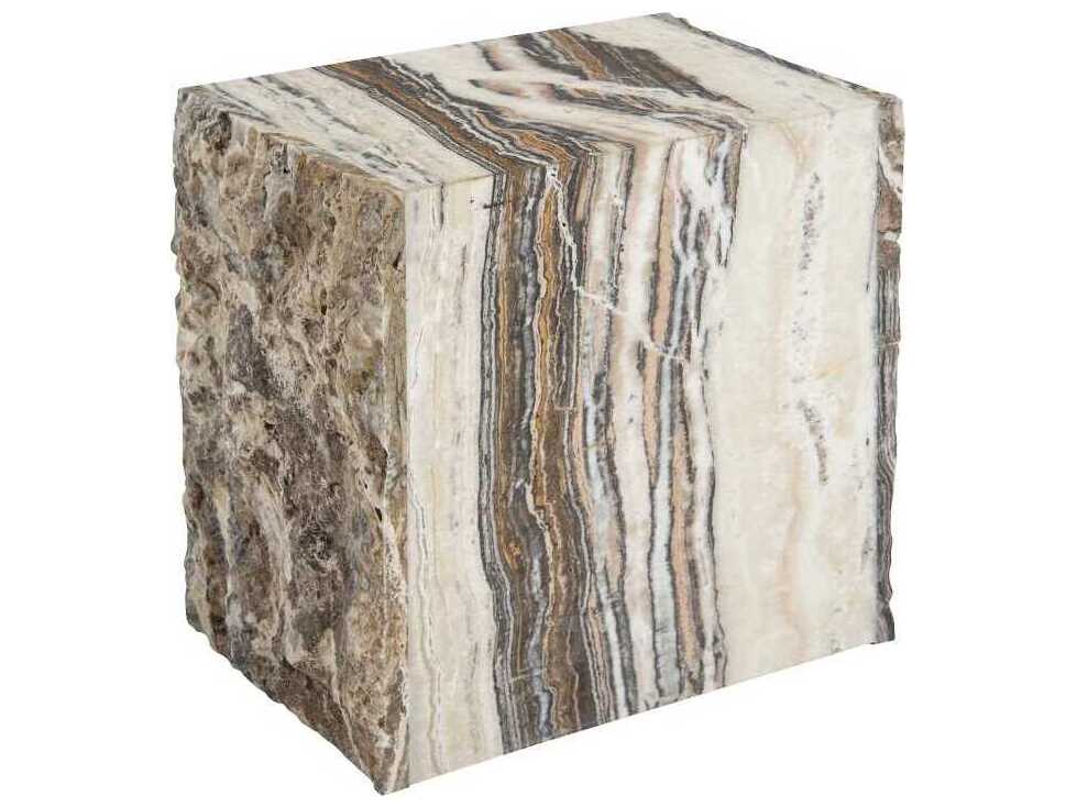 Phillips Collection Elements Onyx Natural Brown Beige Accent Stool