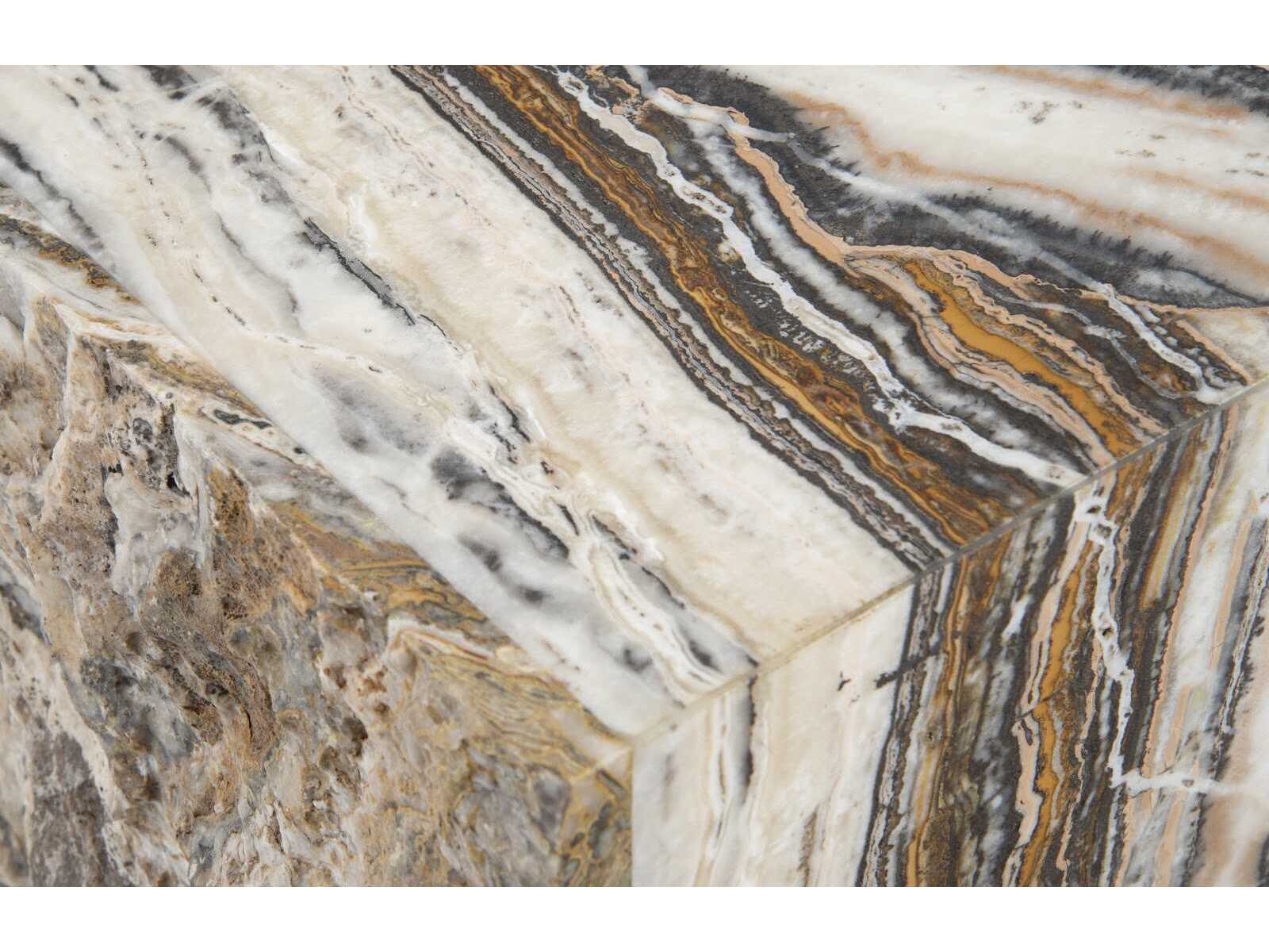 Phillips Collection Elements Onyx Natural Brown Beige Accent Stool