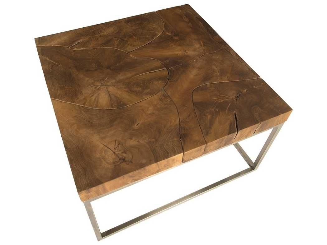 Phillips Collection Square Wood Natural Brown Coffee Table