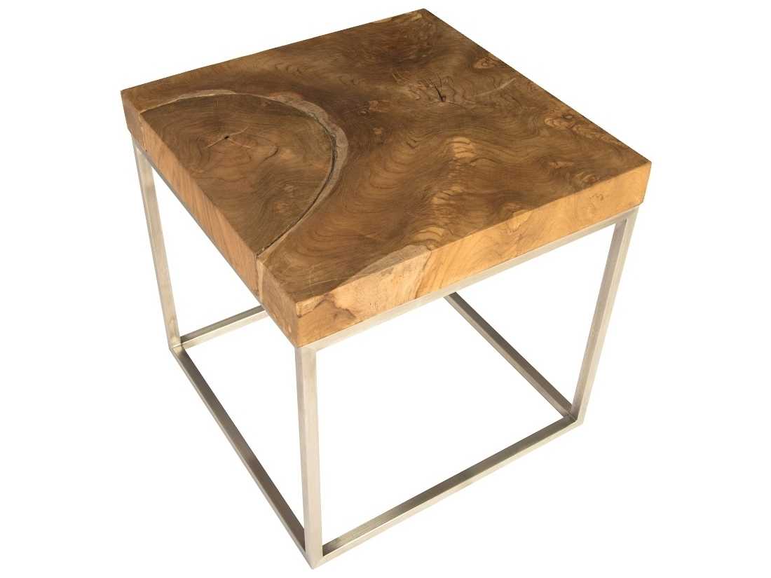Phillips Collection Square Wood Natural Brown End Table