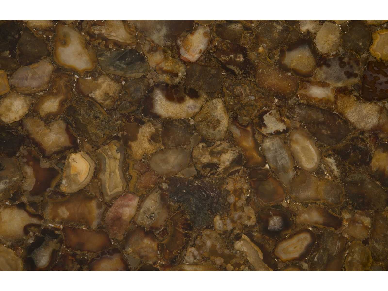 Phillips Collection Round Stone Brown Silver Coffee Table