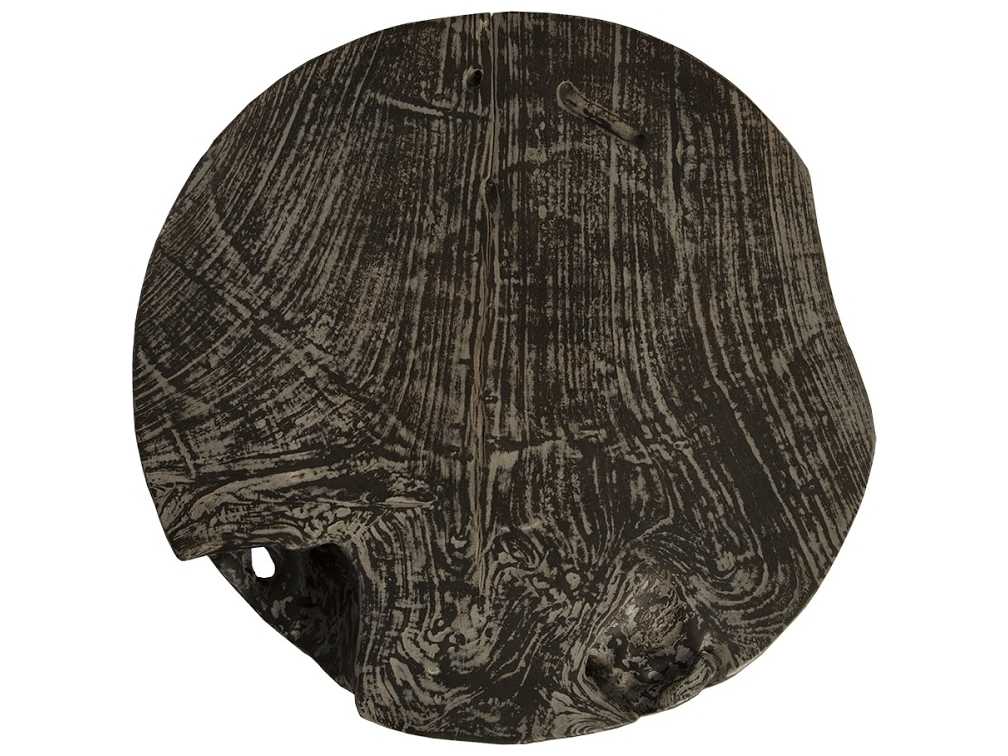 Phillips Collection Round Wood Black Wash Grey End Table