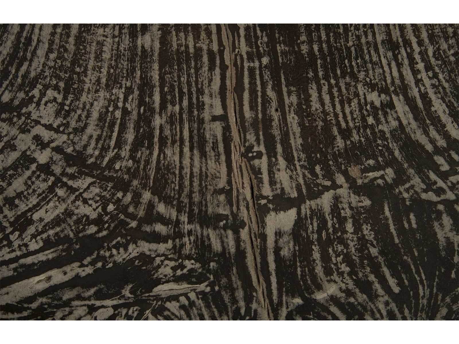 Phillips Collection Round Wood Black Wash Grey End Table