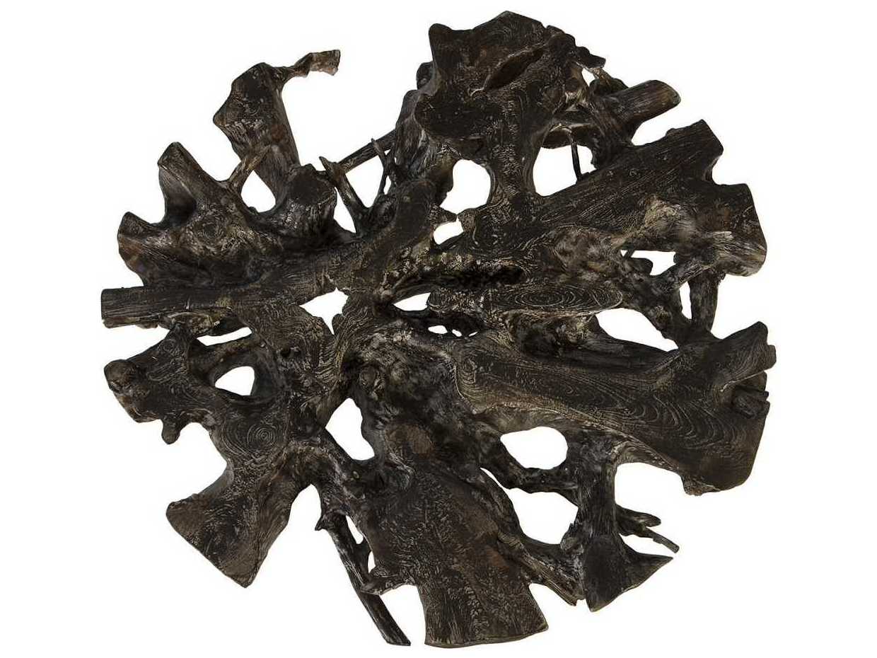 Phillips Collection Round Wood Grey Coffee Table