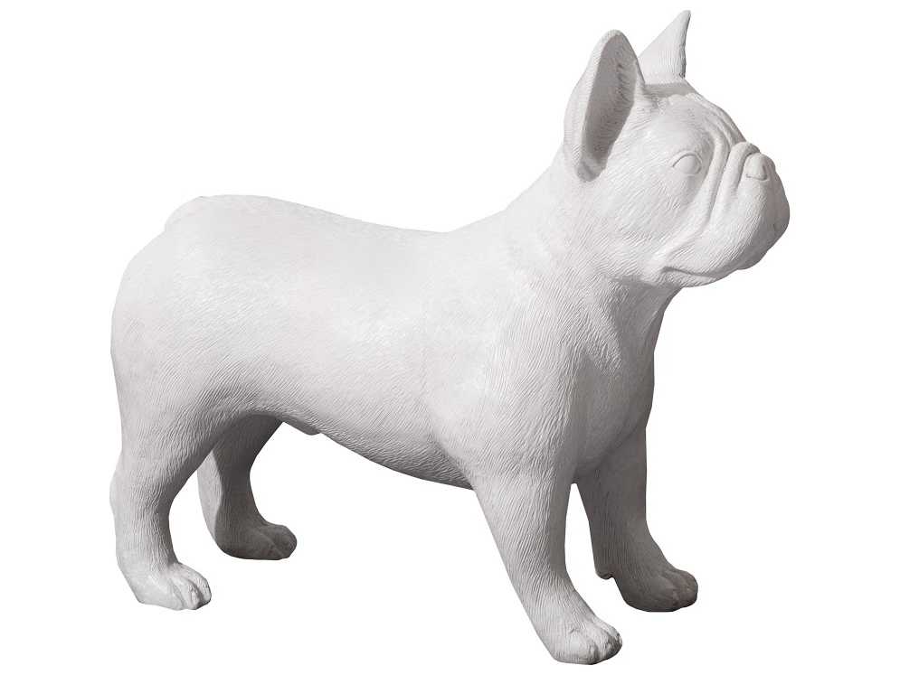 Phillips Collection Gel Coat White French Bulldog Sculpture