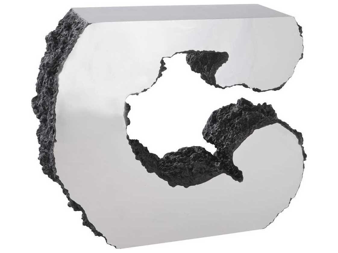 Phillips Collection Rectangular Resin Stainless Steel Console Table