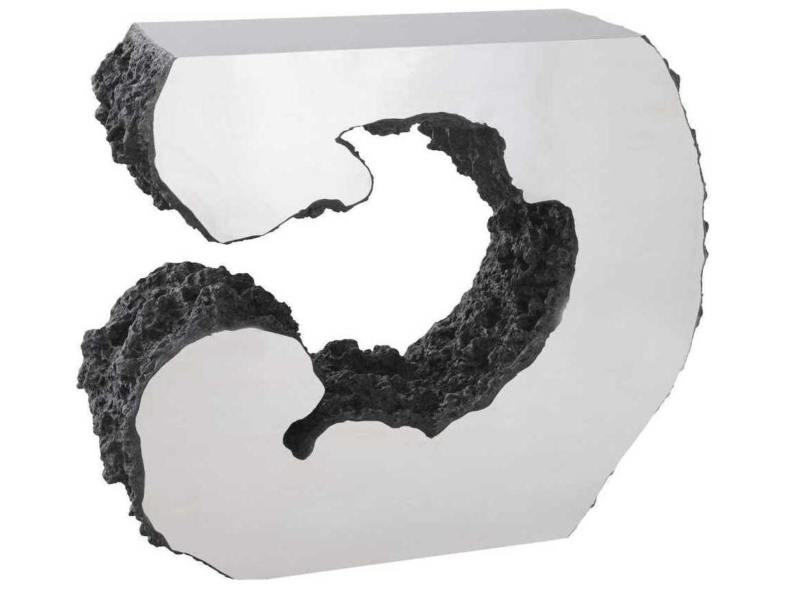 Phillips Collection Rectangular Resin Stainless Steel Console Table