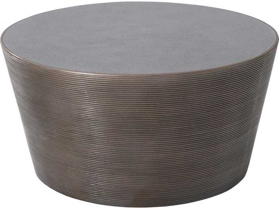 Phillips Collection Round Resin Concrete Bronze Coffee Table