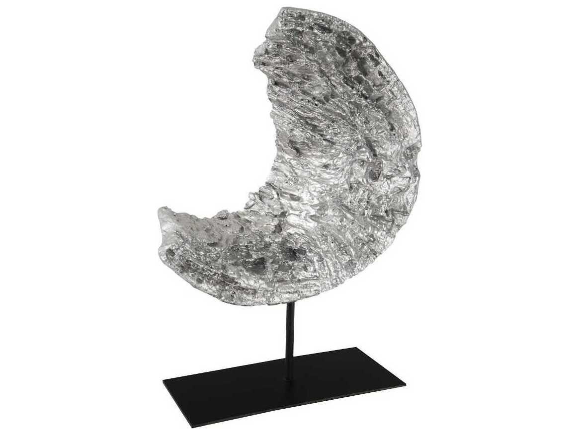 Phillips Collection Silver Leaf Black Cast Eroded Wood Circle on Stand