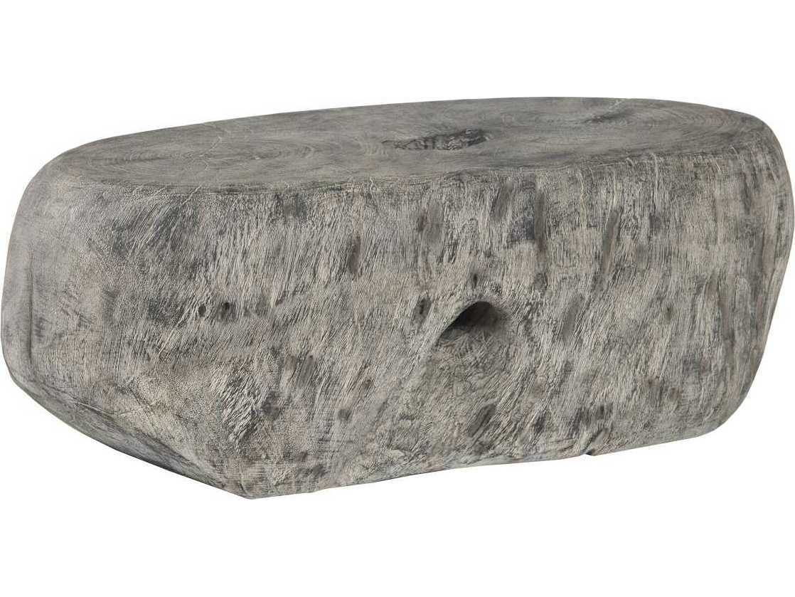Phillips Collection Oval Faux Stone Grey Coffee Table