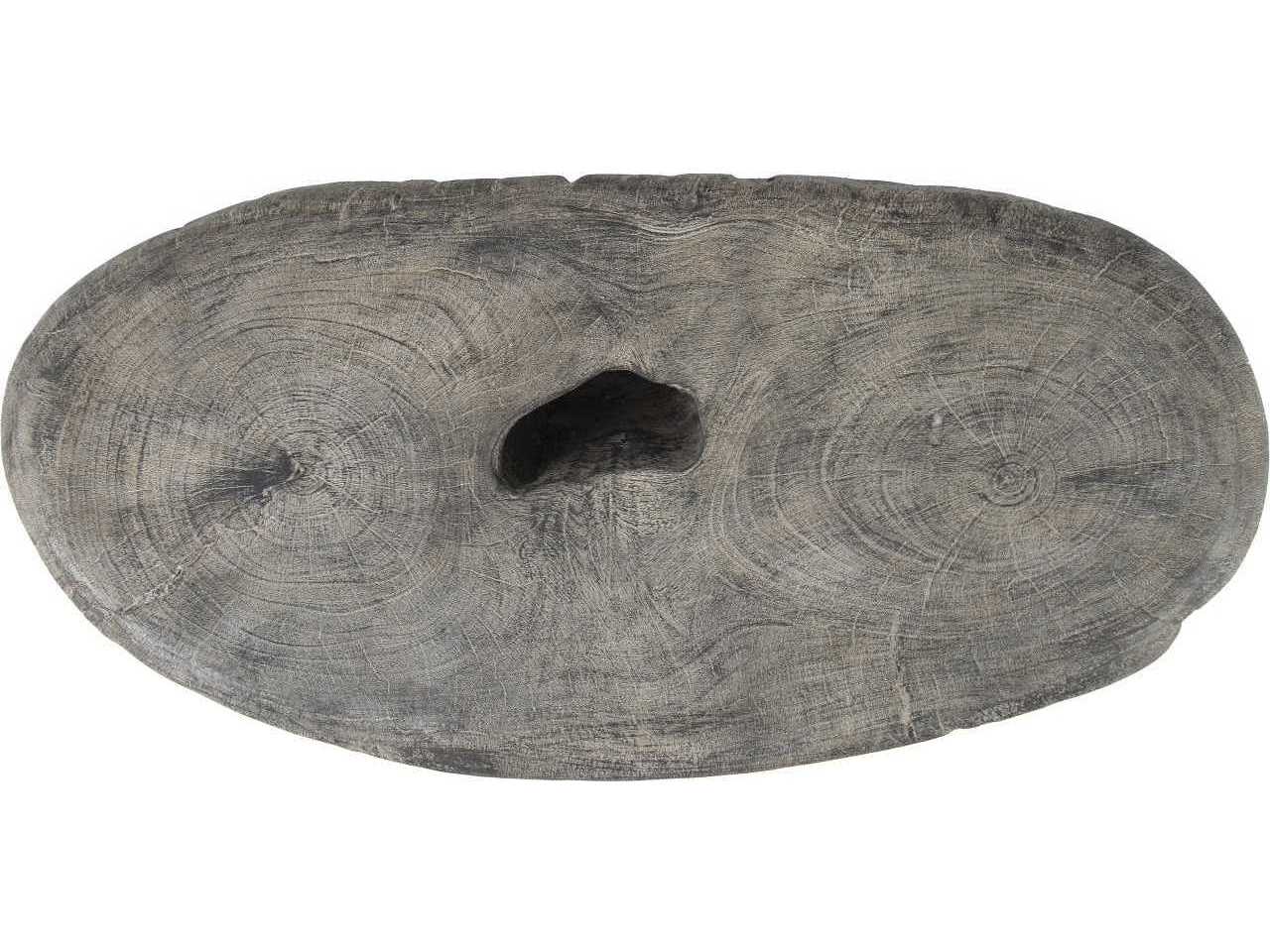 Phillips Collection Oval Faux Stone Grey Coffee Table