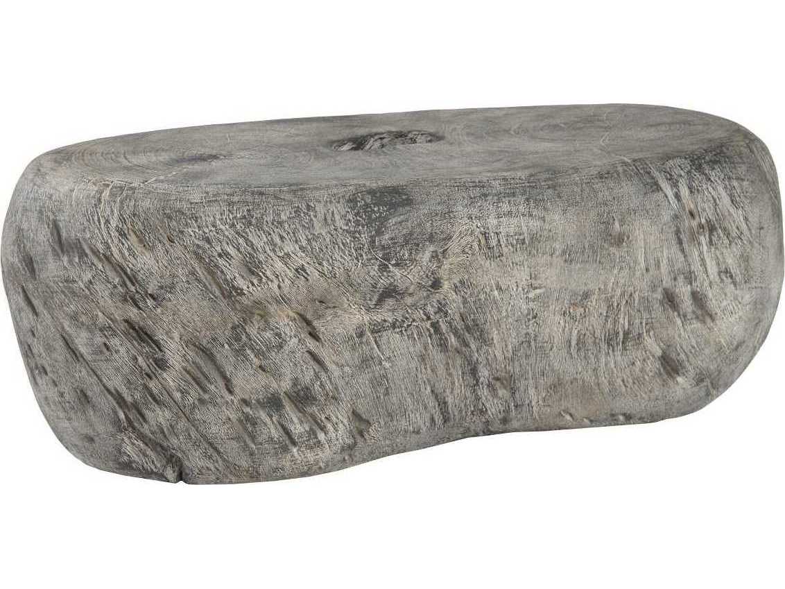 Phillips Collection Oval Faux Stone Grey Coffee Table
