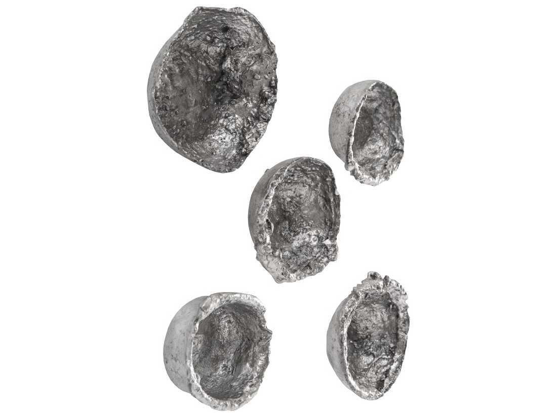 Phillips Collection Splash Wall Bowls Silver Leaf 3D Wall Art Set of 5