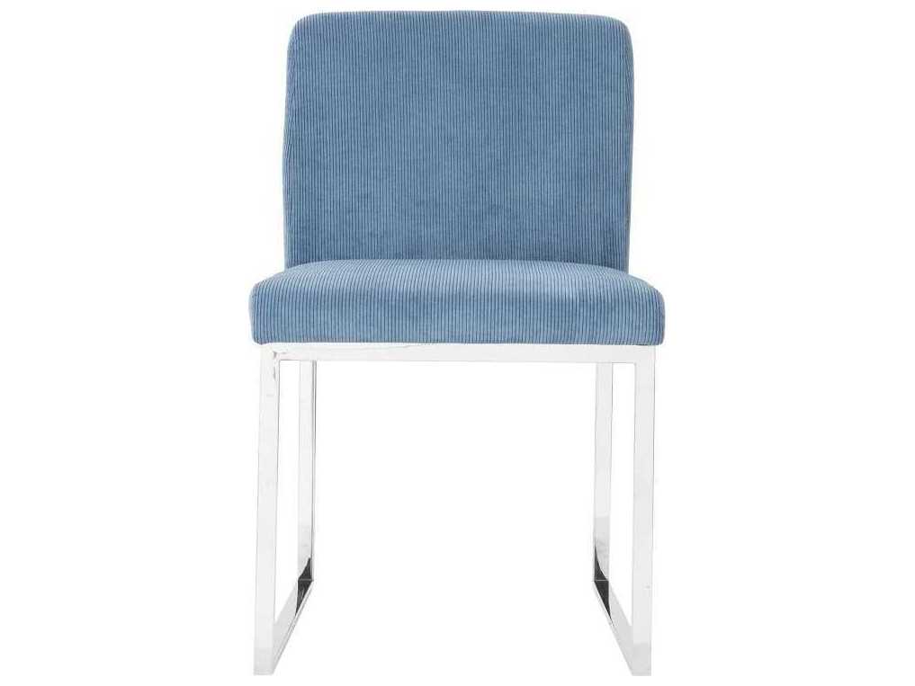 Phillips Collection Blue Upholstered Side Dining Chair