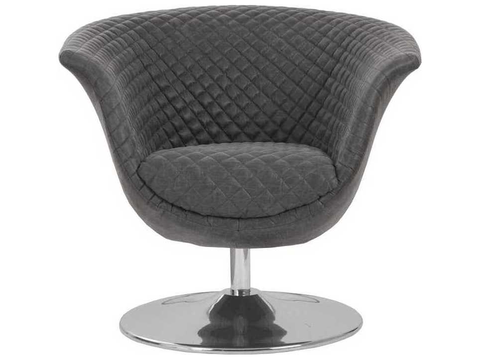 Phillips Collection Swivel Gray Fabric Accent Chair