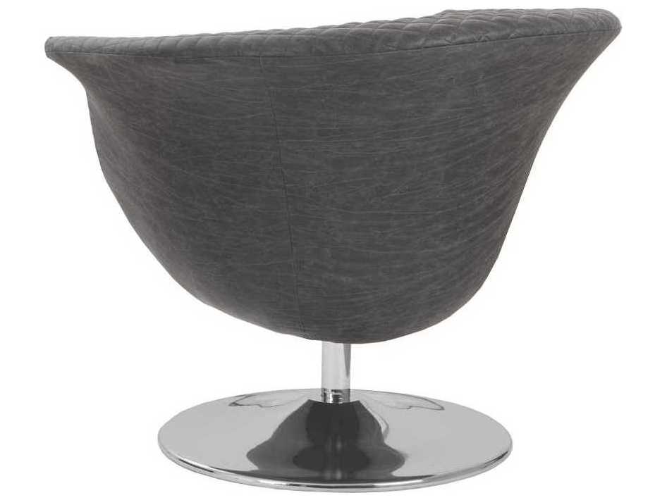 Phillips Collection Swivel Gray Fabric Accent Chair