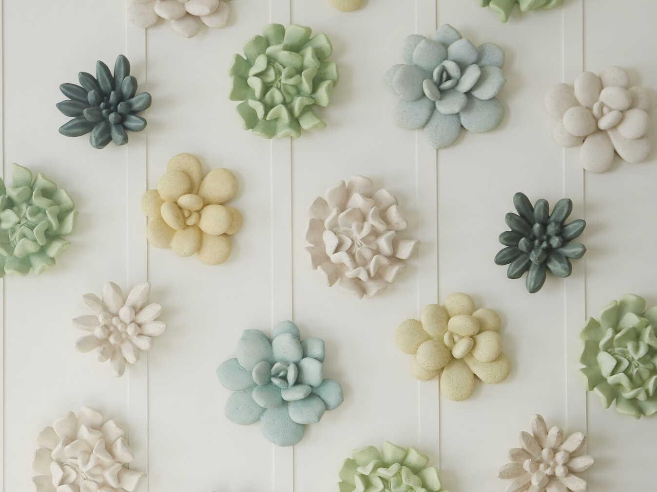 Phillips Collection Laui Succulent White Stone 3D Wall Art