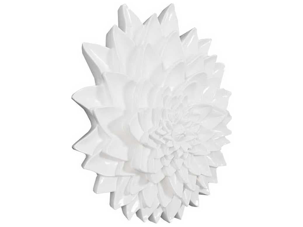 Phillips Collection Dahlia Flower Gel Coat White 3D Wall Art