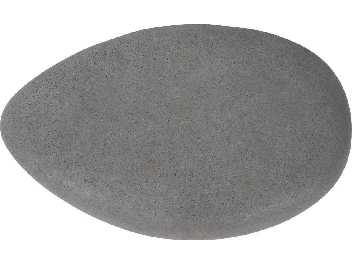 Phillips Collection Oval Resin Charcoal Stone Coffee Table