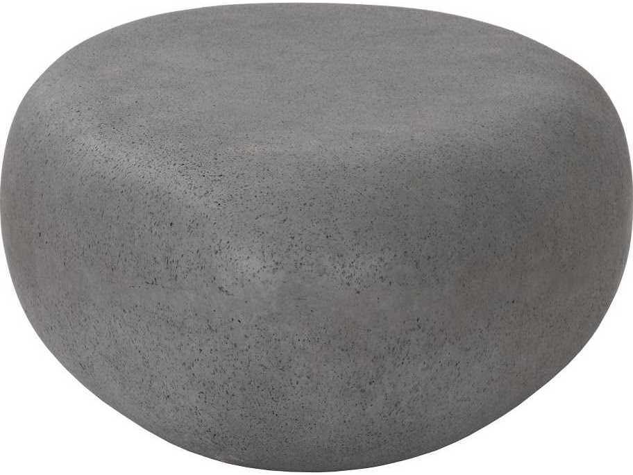 Phillips Collection Oval Resin Charcoal Stone Coffee Table