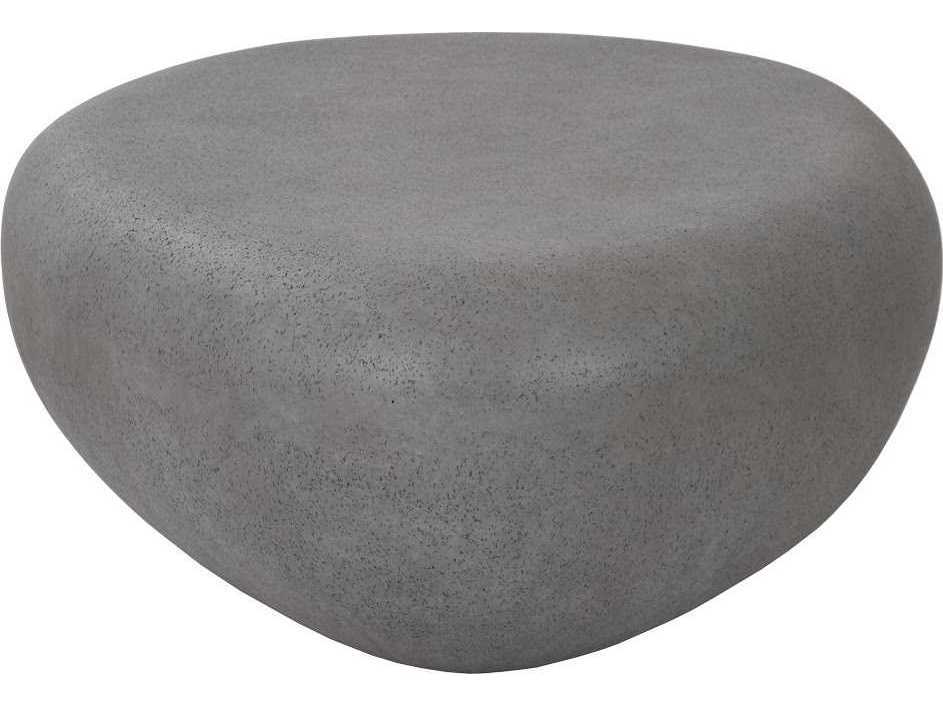 Phillips Collection Oval Resin Charcoal Stone Coffee Table