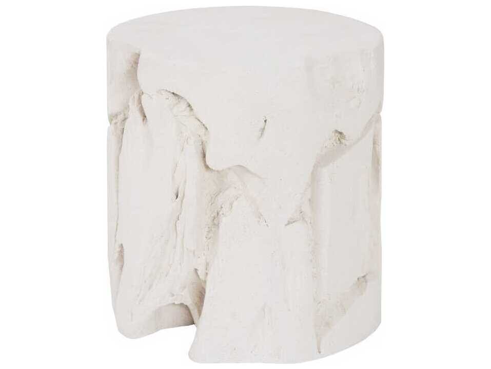 Phillips Collection White Stone Accent Stool