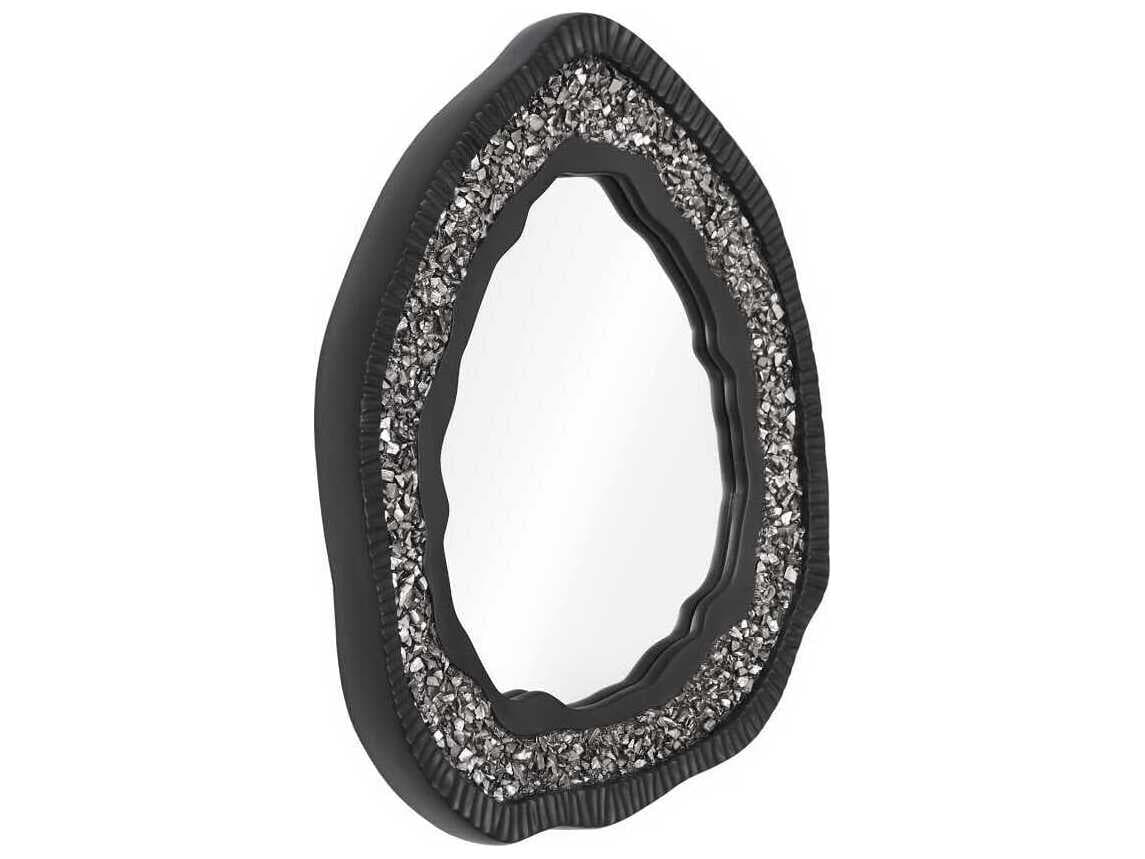 Phillips Collection Black / Silver Oval Wall Mirror