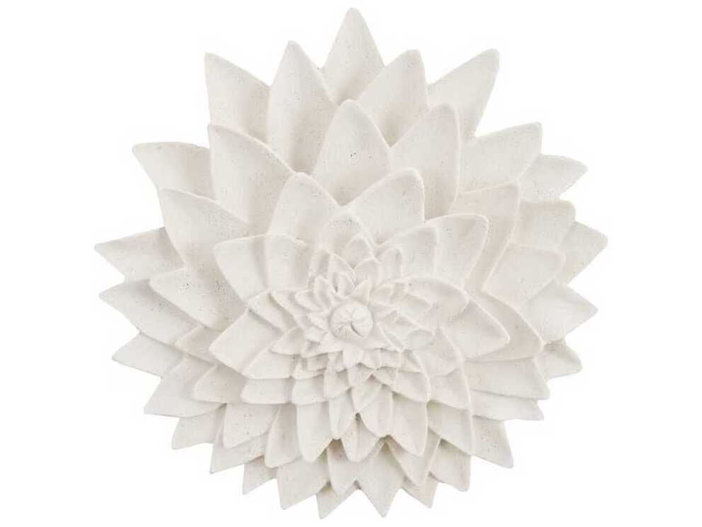 Phillips Collection Dahlia Flower White Stone 3D Wall Art