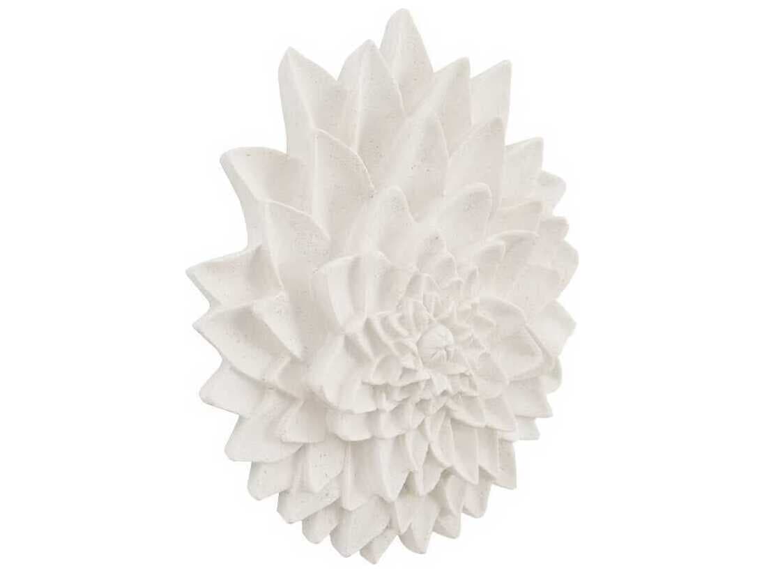 Phillips Collection Dahlia Flower White Stone 3D Wall Art