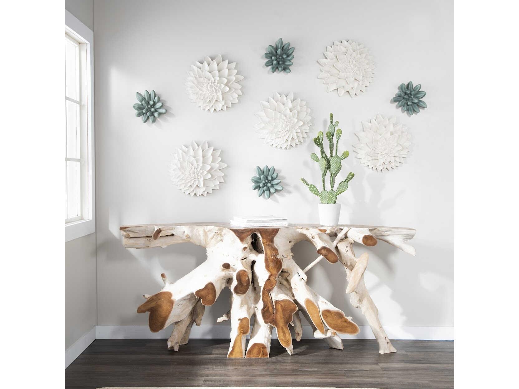Phillips Collection Dahlia Flower White Stone 3D Wall Art